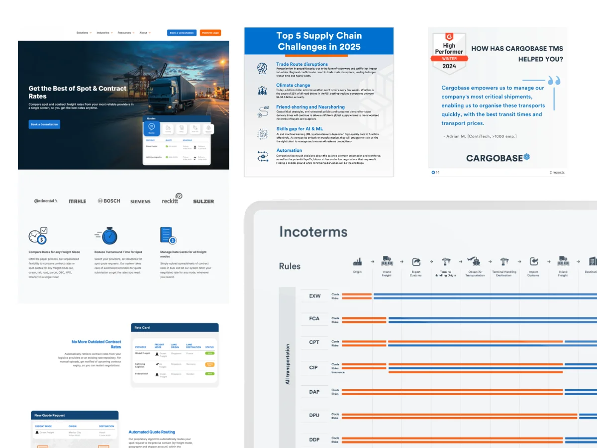 Cargobase platform and content
