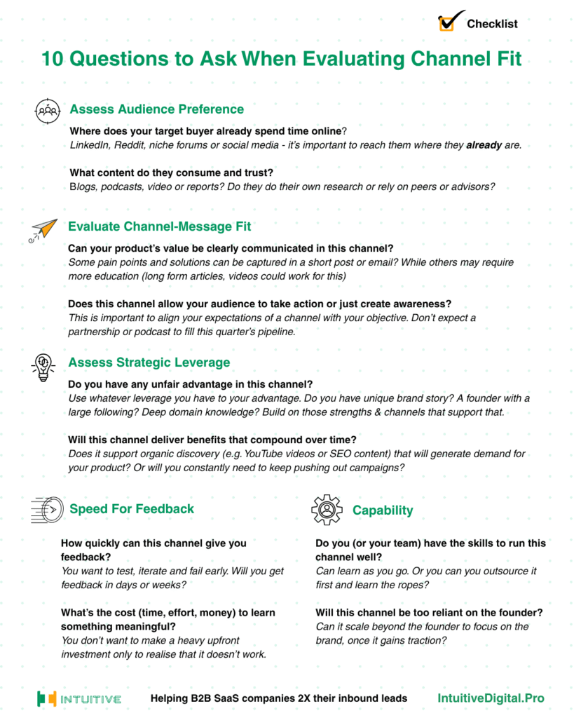 Free checklist: 10 questions to ask when evaluating Marketing Channel fit