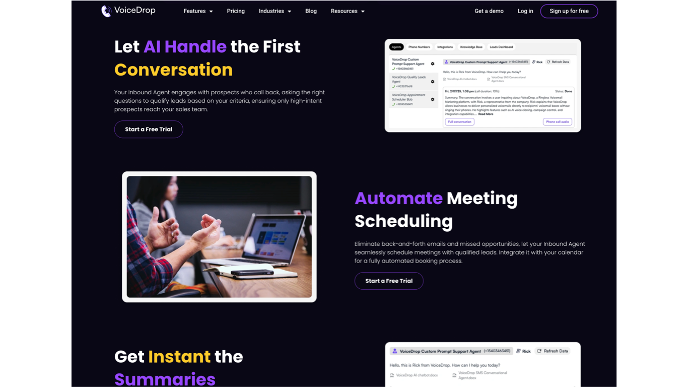 Voicedrop.ai website copywriting & SEO